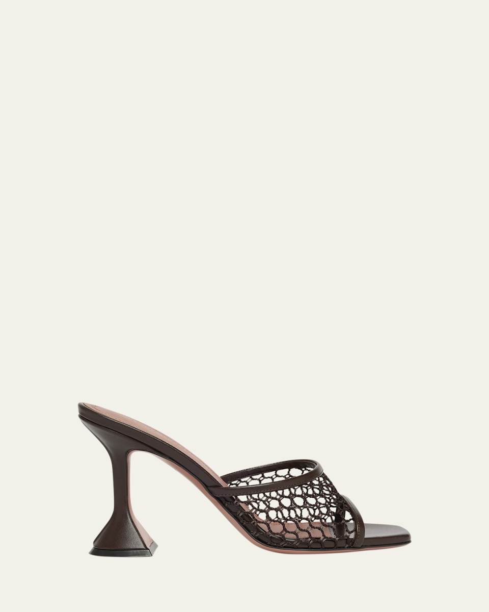 Lupita Net Leather Sandals